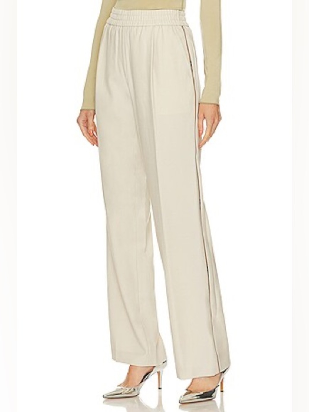 Helmut Lang Light Beige Wide Leg Pants